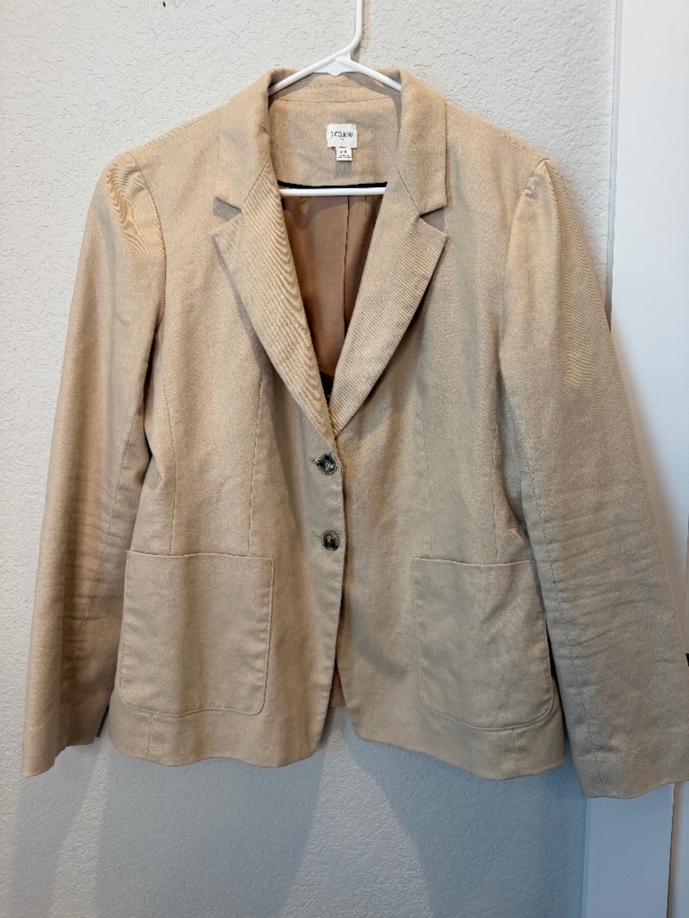 J. Crew Tan Linen Blend Blazer Size 14